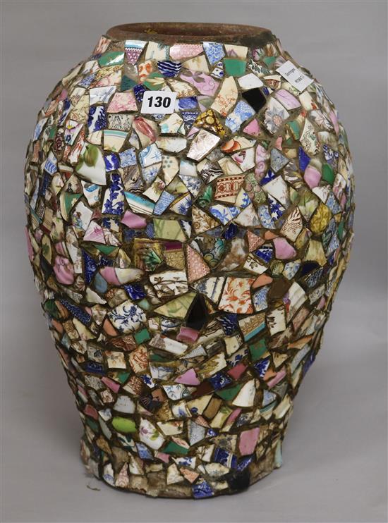A tile mosaic vase